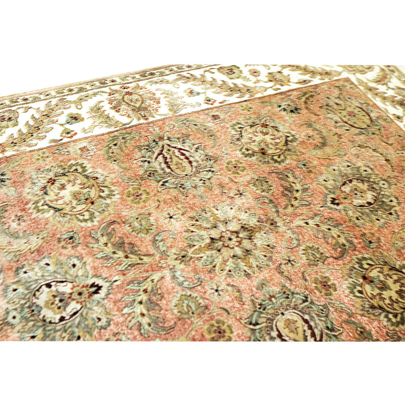 Tapis rouille et ivoire noué à la main de haute qualité