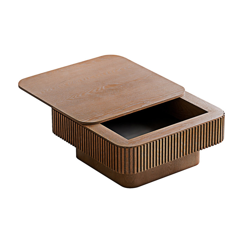 Table basse en bois avec rangement, Noyer