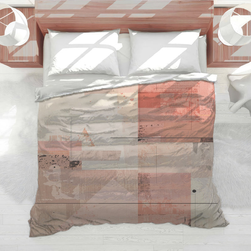 Textured Pink Abstract Comforter, Twin Extra Long