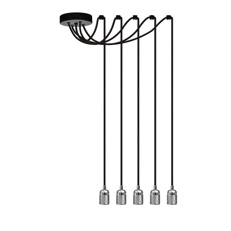 Rona 5 - Light Bulb Pendant, Nickel, 157cm H x 7cm W x 4cm D