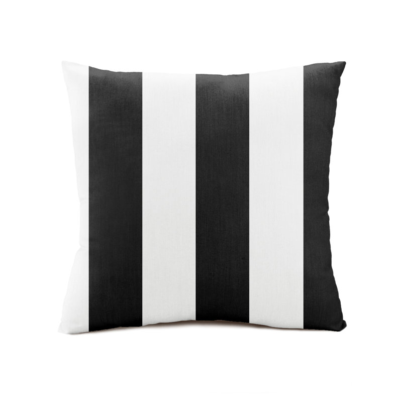 Housse de coussin intérieur / extérieur Sunbrella, Noir / blanc, 20 po x 20 po