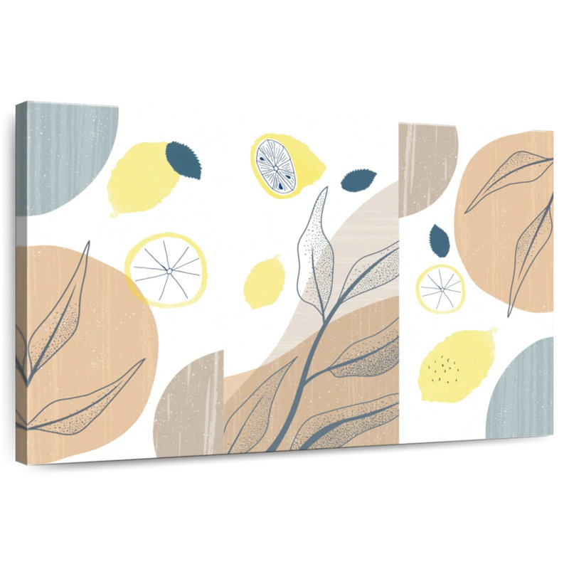 Boho Botanical Lemons, 20" H x 30" W