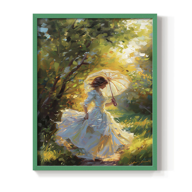 «WOMEN Series DCCCLIV», reproduction encadrée - bois massif, Vert, 30" H x 24" W
