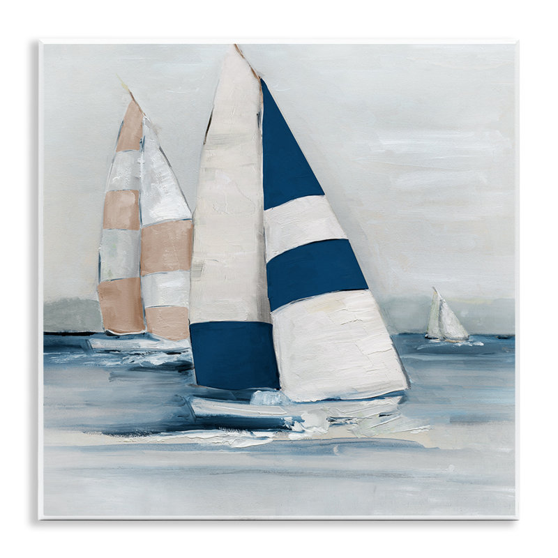 Plaque murale rayée de voyage en voilier, design par Sally Swatland