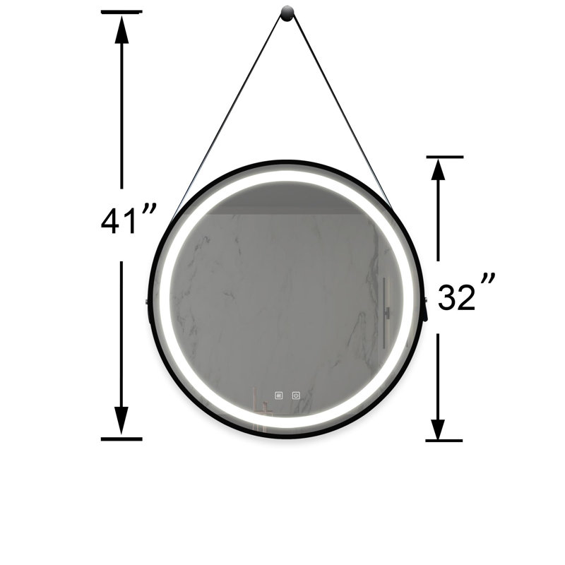 Miroir de maquillage pour salle de bain à haute luminosité, 32 po x 32 po