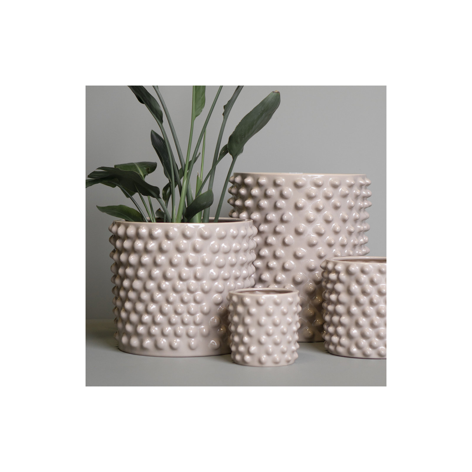 Cloudy Ceramic Pot Planter, 9.84" H x 11.81" W x 11.81" D, Gray Beige
