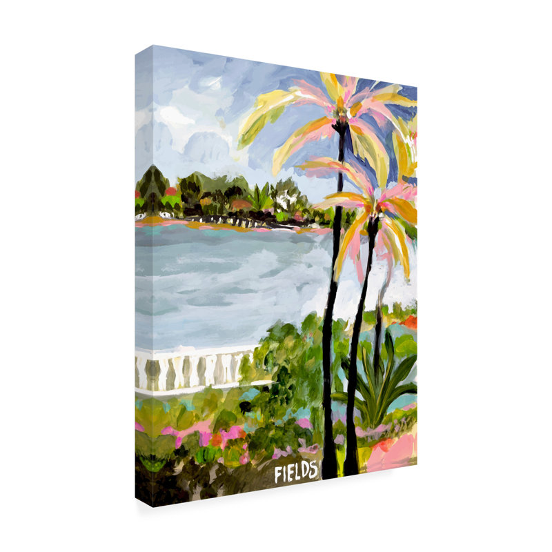 Palmier iv sur toile par Karen Fields, H 32 po x l 24 po x P 2 po
