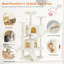 Arbre à chat multifonctionnel beige de 137 cm avec jouets détachables-1295906294