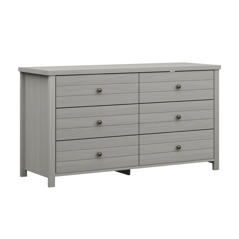 Kiara 6 Drawer 51'' W Dresser, Gray
