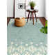 Ismael Geometric Handmade Tufted Wool Teal Area Rug