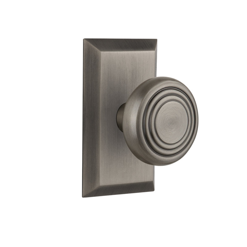 Studio Plate with Deco Door Knob, Antique Pewter