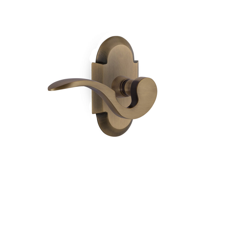 Cottage Plate Passage (Hall & Closet) with Manor Lever, Antique Brass, 2.375", Left
