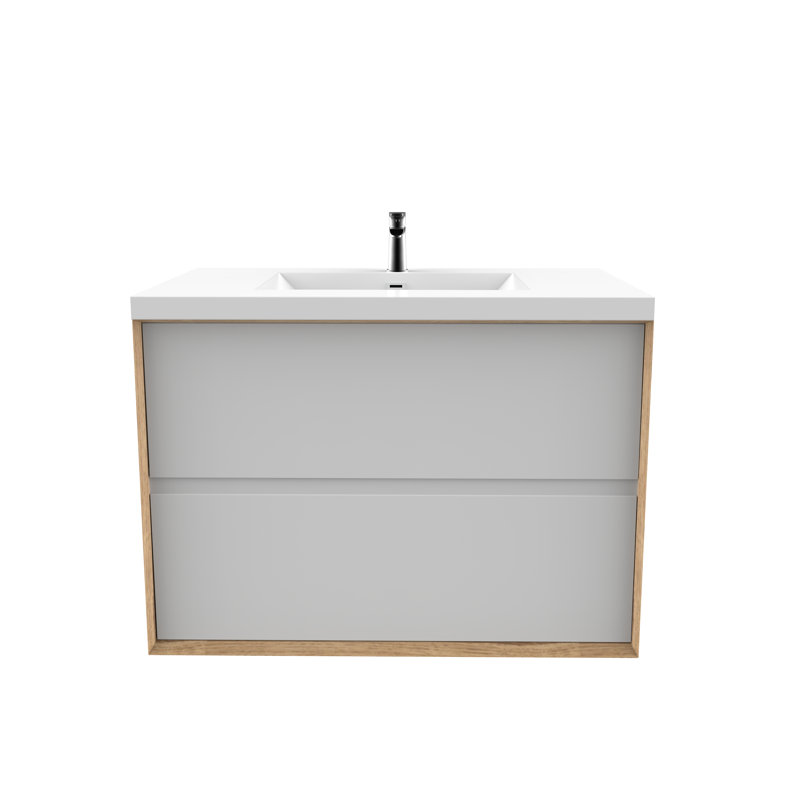 Meuble-lavabo simple 41,7 po, Blanc brillant