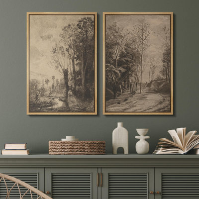 «Sunset Splendor Vibrant Skyline», 2 pièces sur toile