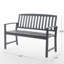 Banc d'extérieur en bois gris foncé, largeur d'assise 113 cm, confortable pour terrasse