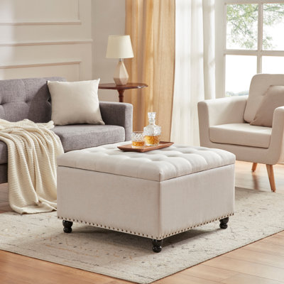 Arshi 30'' Tufted Square Storage Ottoman