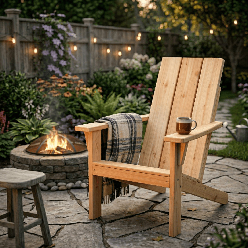  Chaise Adirondack moderne en cèdre rouge, teinture cèdre, Teinture cèdre
