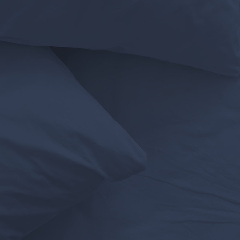 Ensemble de draps en rayonne de bambou 6 pièces , Ensemble de draps pour lit simple + un drap-housse, Bleu marine