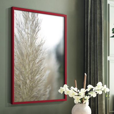 «Subtle Graminées IV», reproduction encadrée - bois massif