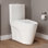St. Tropez Comfort Height One-Piece Elongated Toilet, Vortex Dual-Flush 1.1/1.6 GPF, White Hardware