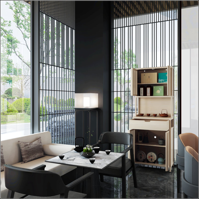 72-Foot-Tall, Double-Door Bamboo High-Capacity Storage Cabinet For Main Living Spaces With Natural Charm And Ample Storage