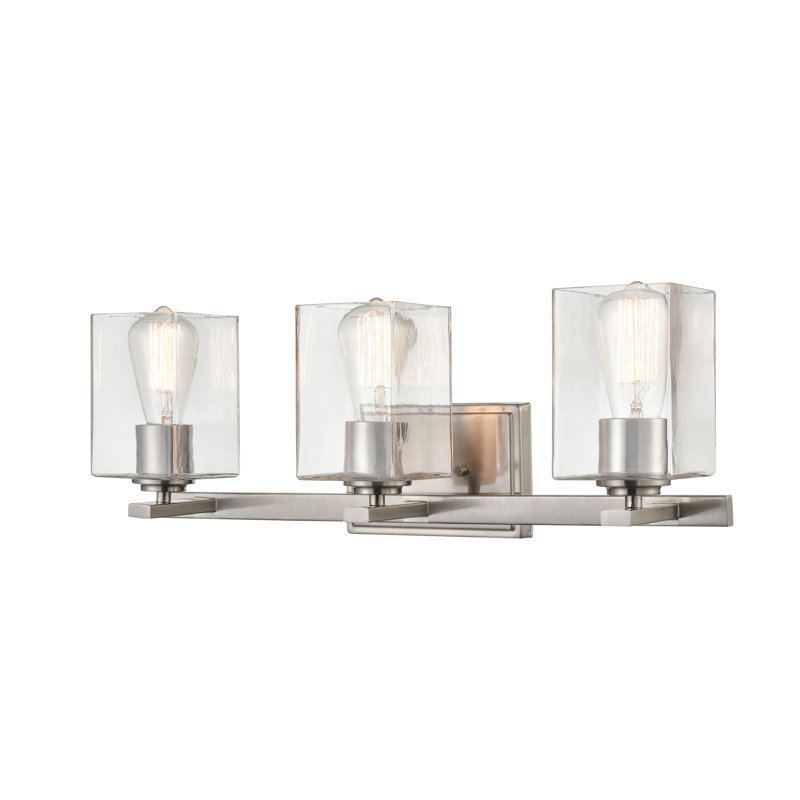 Éclairage pour salle de bain 3 lumières à intensité variable, Nickel brossé
