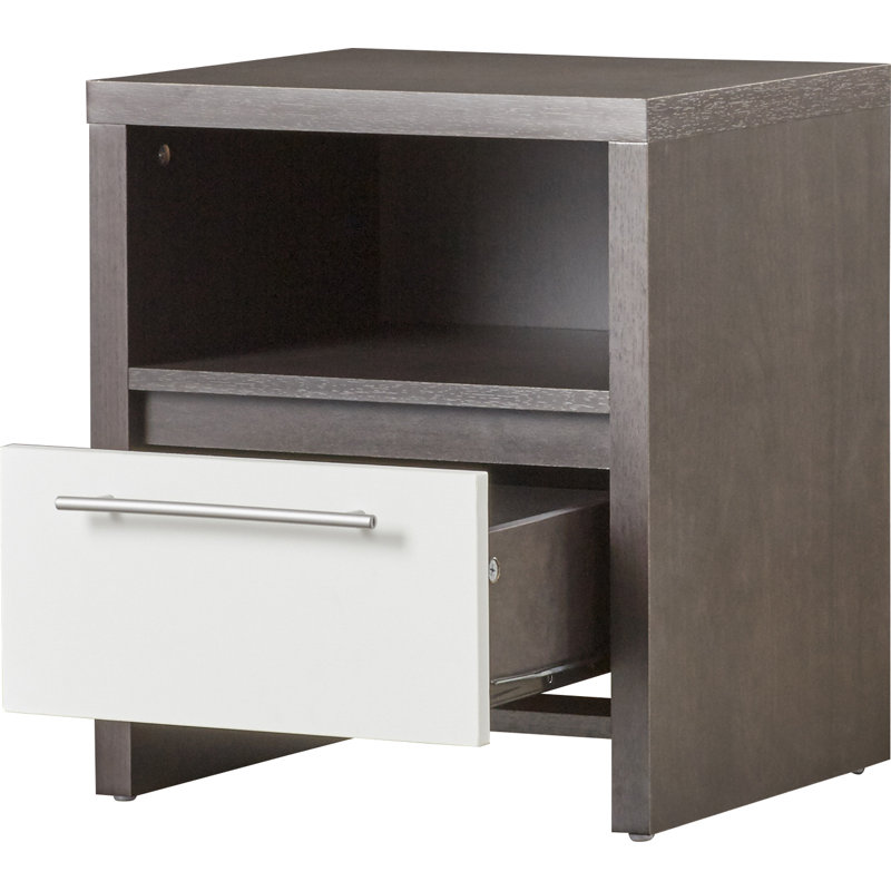 Harland 17.12'' W Nightstand, White / Espresso