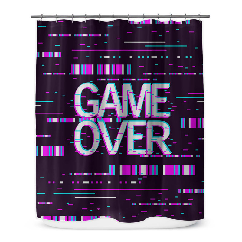 Anzar Abstract Shower Curtain, 70" H x 71" W