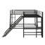 L-Shaped Bunk Bed With Loft Bed,Built-In Desk And Slide