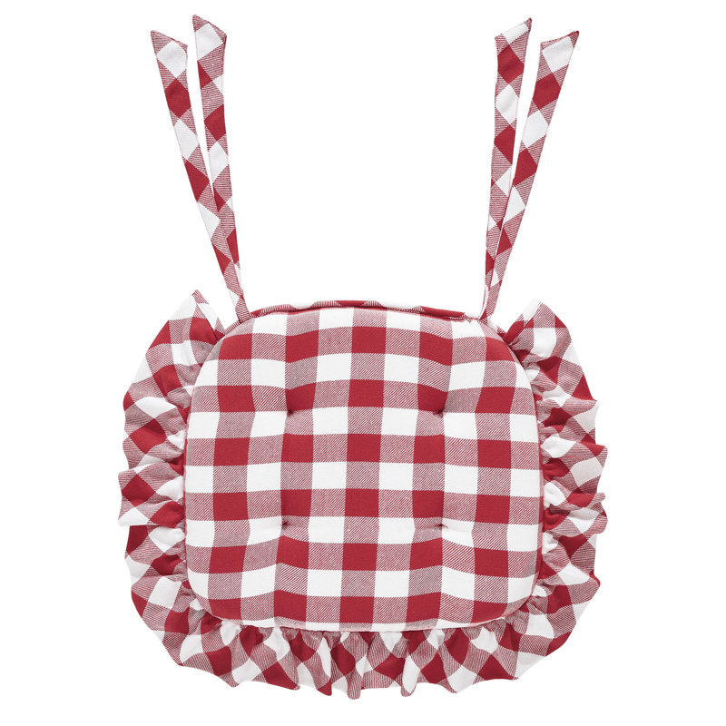 Coussin de chaise 1 pièce Annie Buffalo, Rouge / blanc