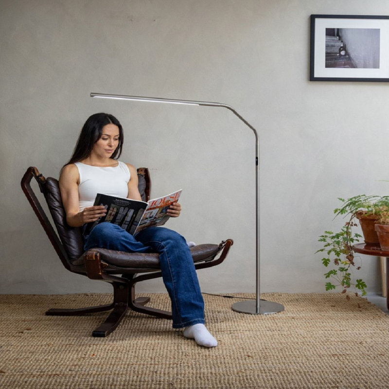 93cm LED Novelty Floor Lamp, Brushed Steel