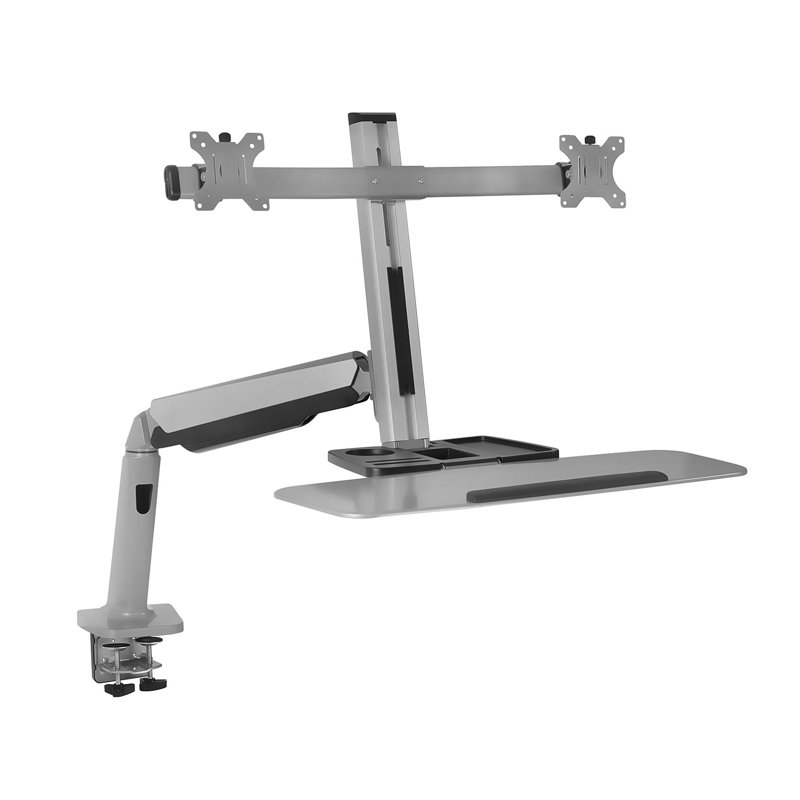 Mount-It! Height Adjustable Stand Up Workstation with Dual Monitor Mount, Standing Desk Converter