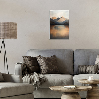 «Terracotta Reflection Moody Landscape», plaque murale par Petal Prints Design