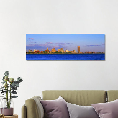 Buildings At The Waterfront, Buffalo, Niagara River, Erie County, New York State, USA #2 - Wrapped Canvas Panoramic Print