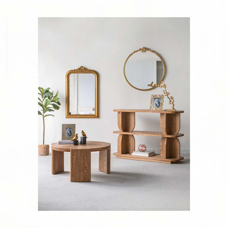 3-Tiered Wooden Shelf Console Table
