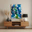 Art mural abstrait en métal bleu 71-2112265560