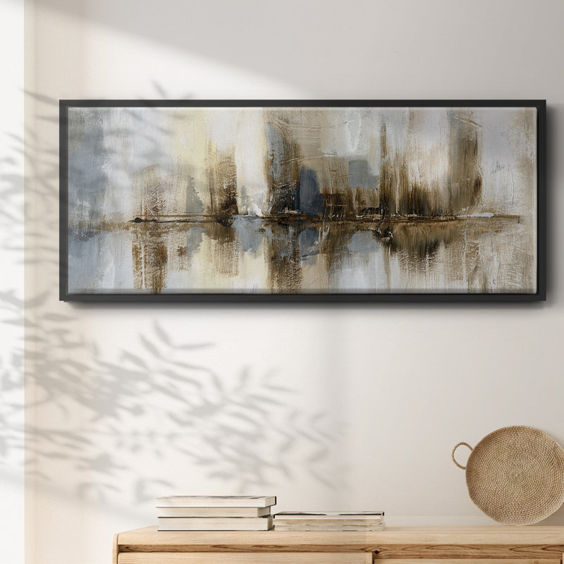 Harbor Lights- Framed Canvas, 8" H x 20" W