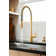 Align One Handle Spring Kitchen Faucet, Modern Single Hole Kitchen Sink Faucet Pulldown Sprayer