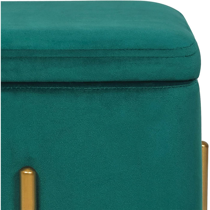 Repose-pieds avec rangement Jubaeth, Velours vert foncé