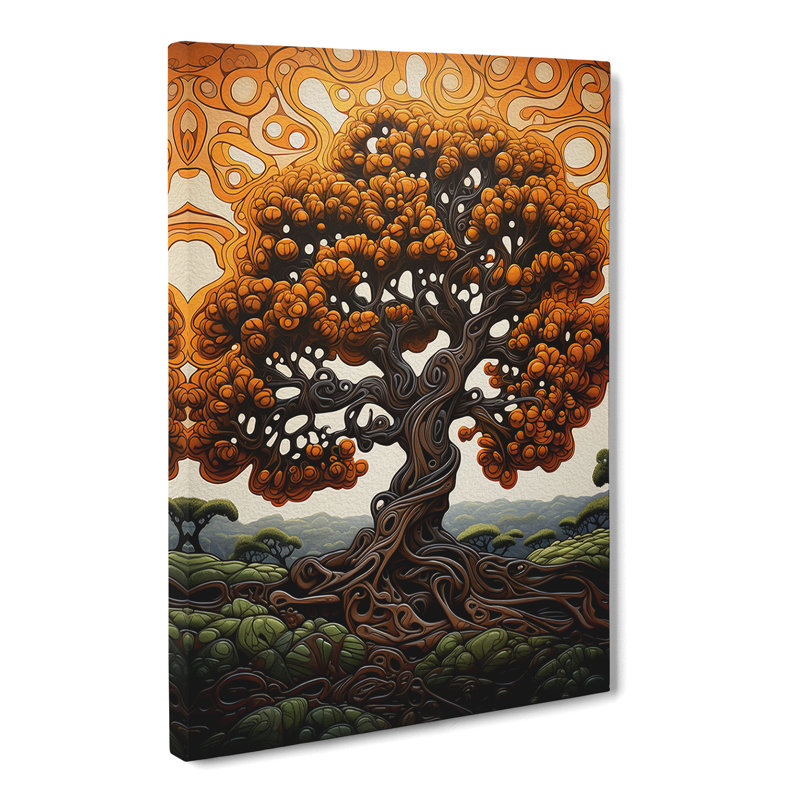 Oak Tree Contemporary - Wrapped Canvas, 60cm H x 40cm W x 3cm D