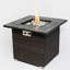 Table de foyer au gaz propane de 30 pouces avec couvercle, capacité de performance de chauffage de 40 000 BTU, plateau de table en carreaux de céramique, fabrication en acier, couverture de pluie au propane, capacité d'efficacité éminence, cadre brun foncé,