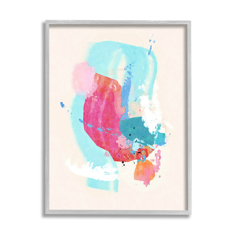 Art abstrait giclée encadrée par Suzanne Nicoll, H 30 po x l 24 po x P 1,5 po, Cadre photo gris