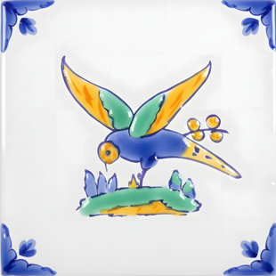 Carreau décoratif en céramique 4 po x 4 po bleu Mediterranean