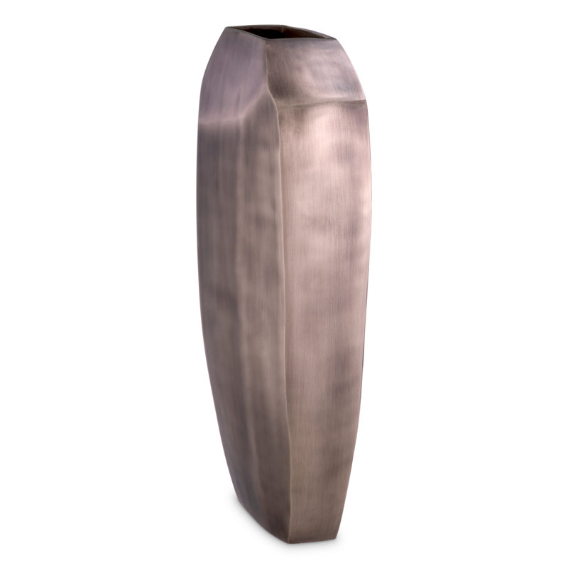 Linos Handmade Aluminum Table Vase, Antique Brass, 20.08" H x 12.01" W x 5.12" D