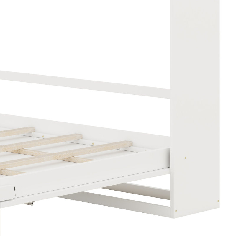 Lit escamotable escamotable avec USB, lit escamotable pour chambre d'amis, Blanc