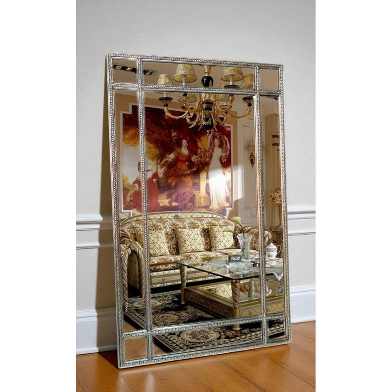 Flat Solid Wood Mirror, Silver