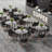 Lexxi Round Stone Top Metal Base Dining Table-467813078