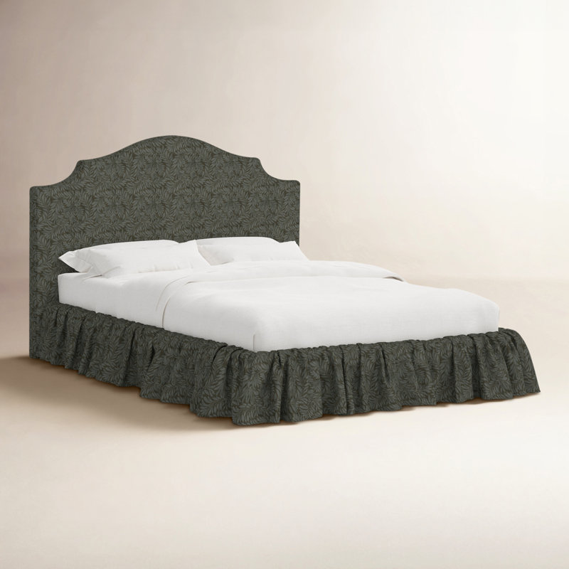 Lit plateforme Thelma, Olive ardoise, Grand lit