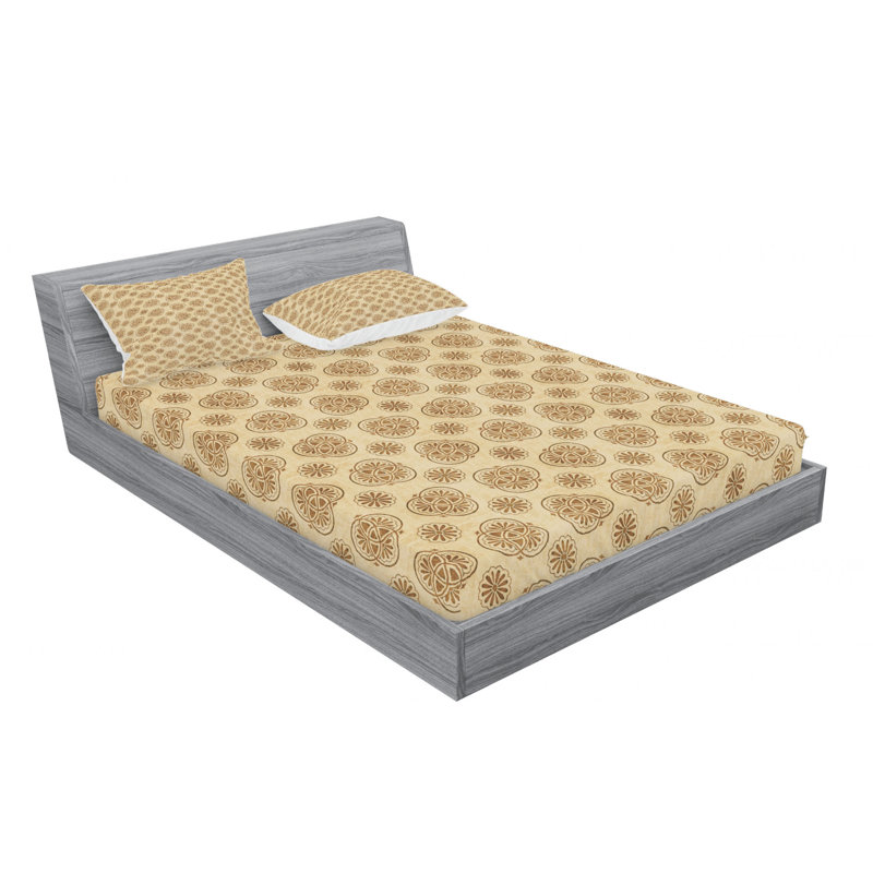 Microfiber Floral Sheet Set, Queen Sheet Set with Fitted Sheet