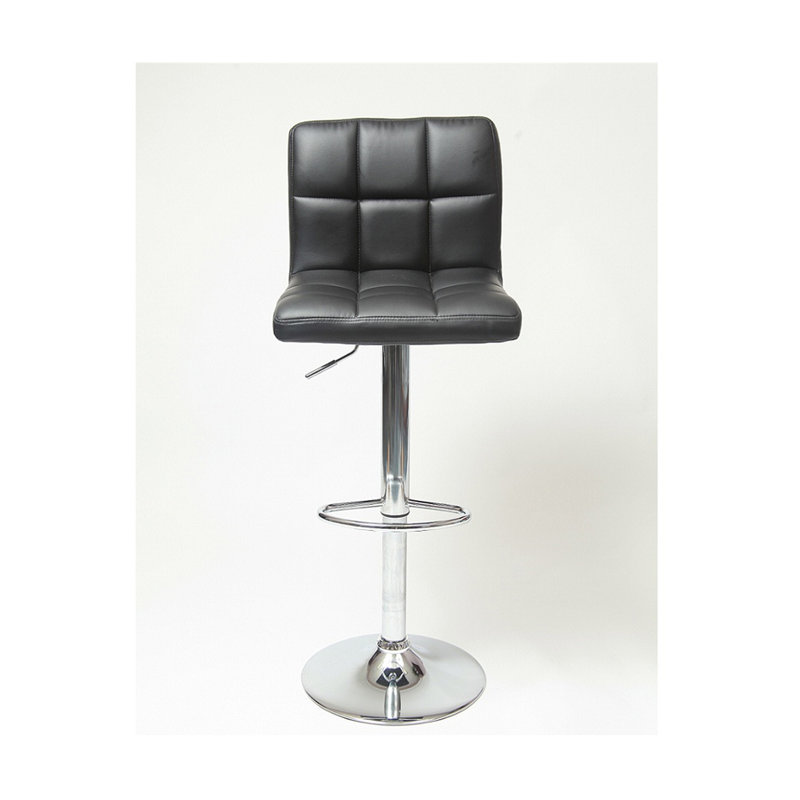 Tabouret de bar pivotant réglable en similicuir, ensemble de 2, Noir
